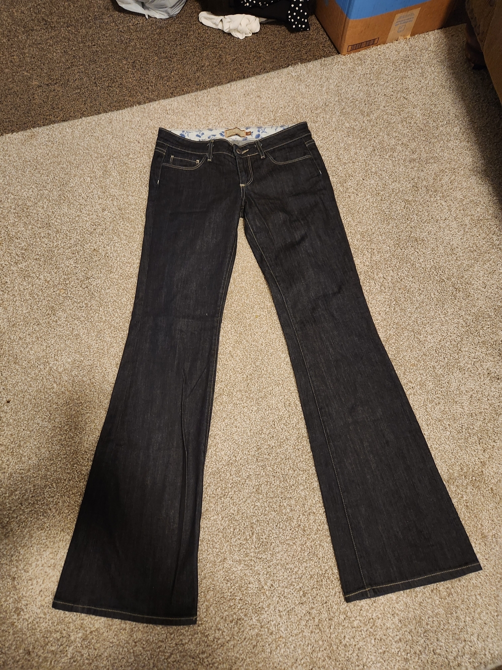 PAIGE Women's Dark Black Flared Jeans Laurel Canyon 28